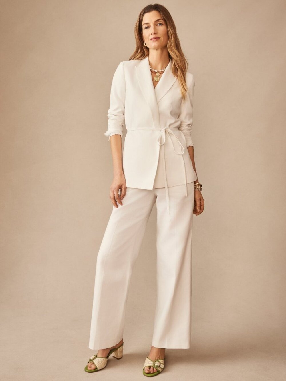 J McLaughlin Blythe Linen Blend Pants - Ivory NEW